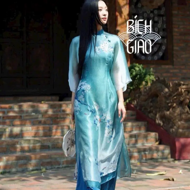 Áo dài Cách tân xanh xinh iu