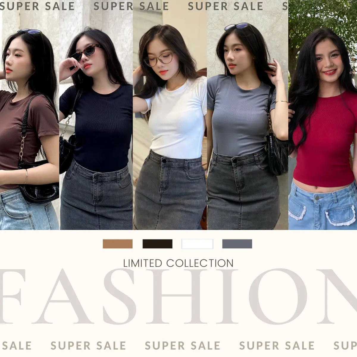 Top Áo Cổ Tròn Nữ Tay Ngắn, Chất Thun Tăm Cao Cấp, Top Nữ - FREESHIP XTRA Shirt Women