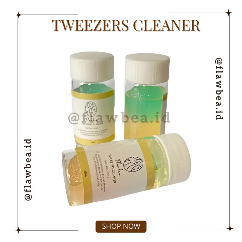 FLAWBEA.ID - Cairan Pembersih Pinset / Eyelash Tweezer Cleaner / Minyak Pembersih Sisa Lem Pinset Tanam Bulumata Eyelash Extension Busa / Pembersih Pinset 3