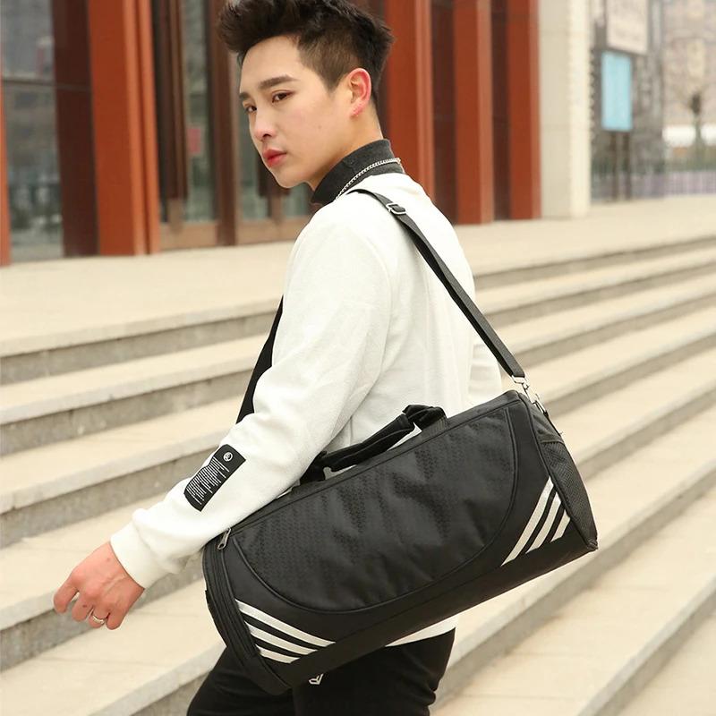 Product Introduction of Waterproof Gym Bag with Shoe Compartment, Yoga Sports Bag, Cylindrical Fitness Travel Bags, Large Capacity, Single Shoulder Back 17