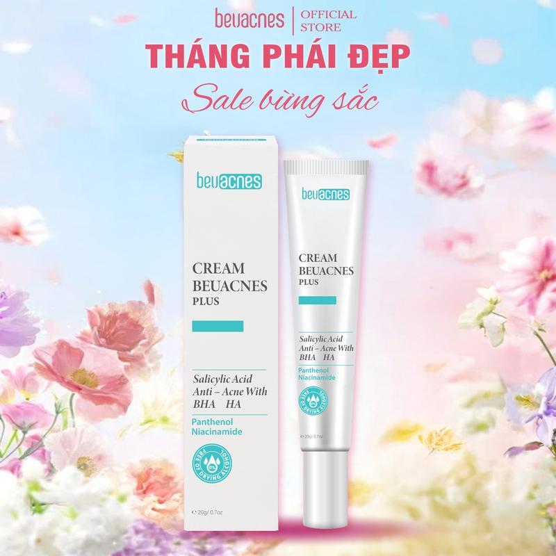 Kem Mụn BEUACNES PLUS 15g - Hỗ Trợ Giảm Mụn, Sáng Da, Mờ Thâm Mụn, Dưỡng Ẩm Da, Giải Pháp An Toàn Cho Làn Da Mụn Skincare  Nam Nữ  Women  - TM63 phục hồi