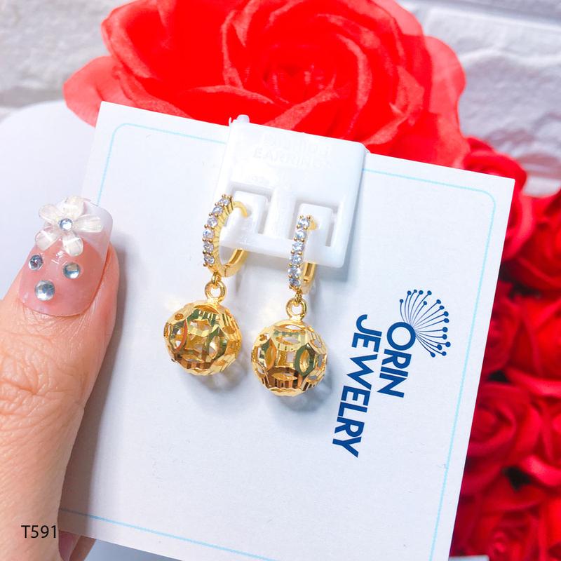 Bông tai tòn ten quả cầu thiết kế cao cấp Orin T591