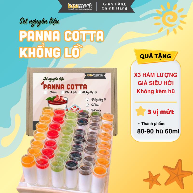 [KHỔNG LỒ] Set nguyên liệu làm panna cotta khổng lồ từ nhà Bee với các vị mứt hoa quả thơm ngon mát lạnh  - thành phẩm ra được 80 -90 hũ 60ml, dễ làm - topping đa dạng