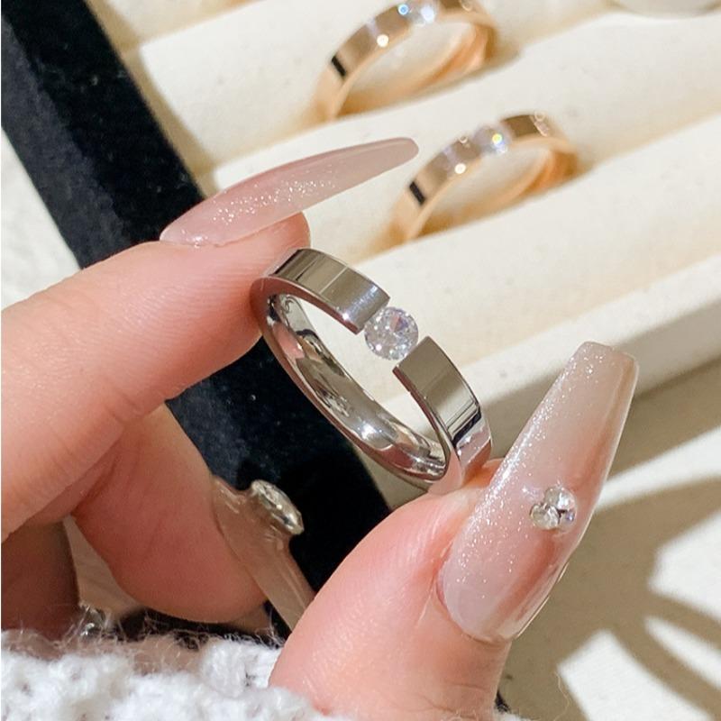 Product Introduction of Nhẫn Thép Titan Zircon, Đơn, Dành Cho Nữ, Thiết Kế Độc Đáo Phong Cách Sang Trọng Giá Cả Phải Chăng, Cảm Giác Cao Cấp, Nhẫn Đuôi, Nhẫn Thực Phẩm 10