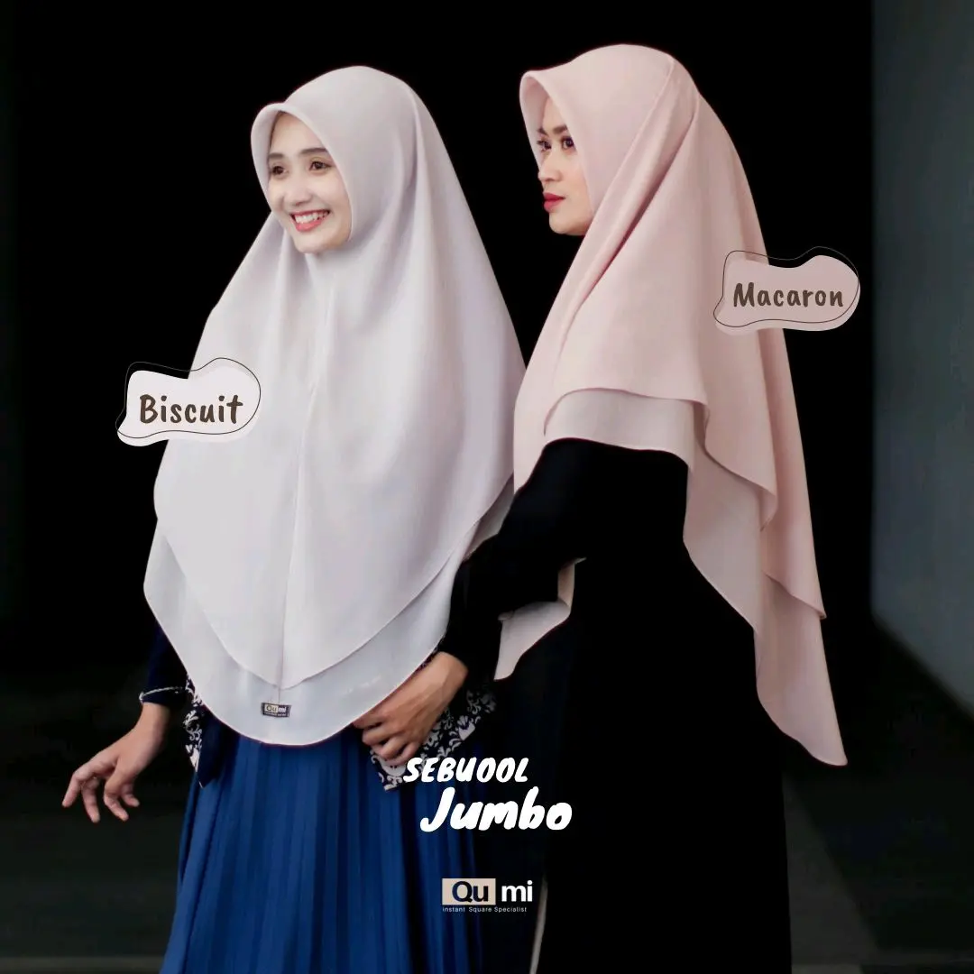 Sebuool jumbo original by qumilabel Jilbab Muslim Kerudung Syari Instan