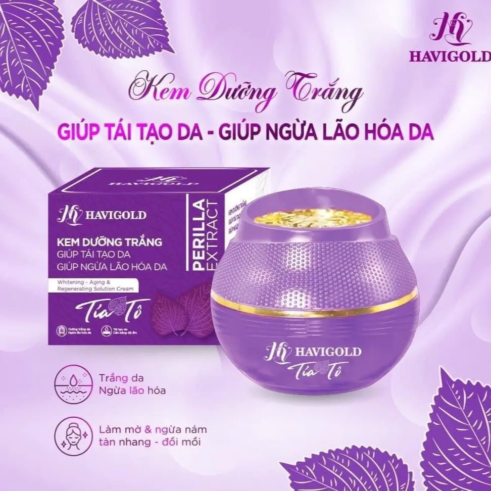 Kem dưỡng trắng giúp tái tạo da – giúp ngừa lão hóa da 30g - Tía tô HAVIGOLD