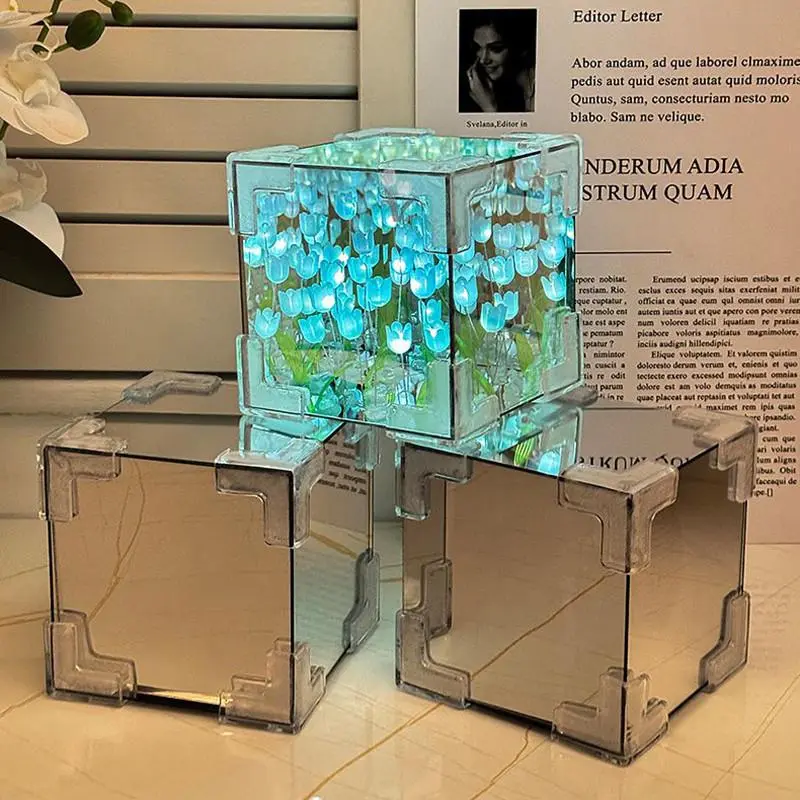 Đèn Ngủ Gương Hoa Tulip, Thiết Kế Sáng Tạo, Ánh Sáng Tự Làm Phong Cách Instagram, Đèn Tạo Không Khí, Đồ Trang Trí Để Bàn, Đạo Cụ Chụp Ảnh,  Phong Cách Ins, Đèn Gương Đám Mây, Gương Biển Hoa Tự Làm, Đồ Dùng Quà Tặng Sinh Nhật Và Ngày Lễ Tình Nhân, Trang Tr 0