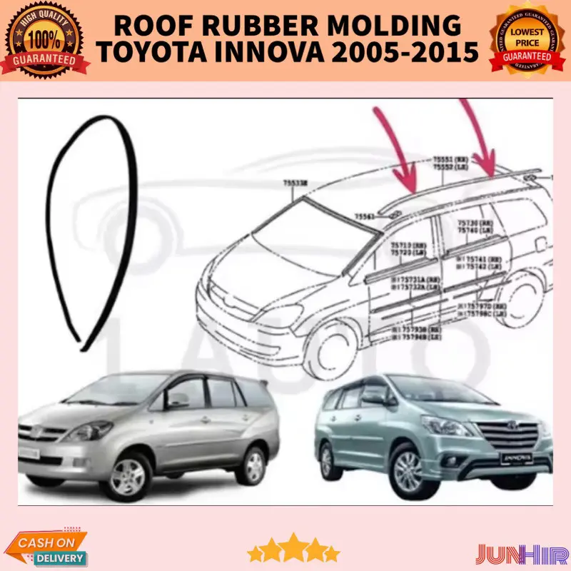 Innova Roop Docaration TOYOTA INNOVA ROOF DRIP RUBBER MOLDING 2005 2006 2007 2008 2009 2010 ...