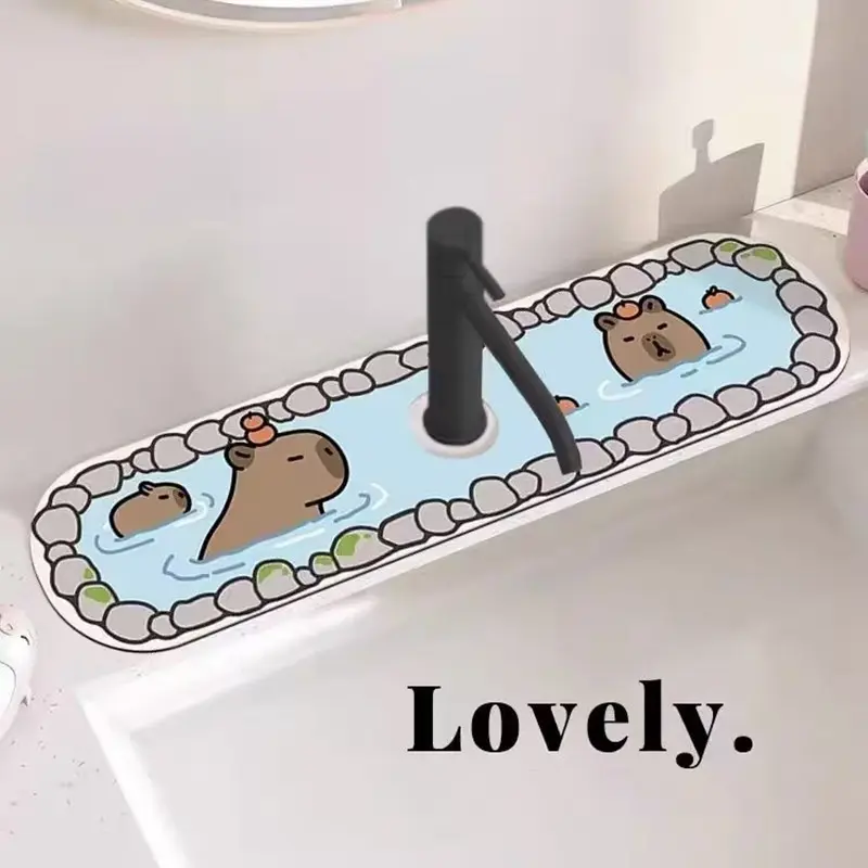 Tấm Thoát Nước Vòi Hoa Sen, Thiết Kế Hoạt Hình Capybara, Sáng Tạo, Tấm Thoát Nước Nhà Bếp, Đồ Dùng Phòng Tắm 5