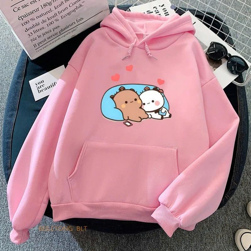 Tổng Hợp Áo Nỉ Hoodie Hồng Nam Nữ- Áo Form Rộng Unisex Chất Nỉ Mềm Mại Dày Dặn In Hình Ngộ Nghĩnh TTAN.3 Menswear Nhung