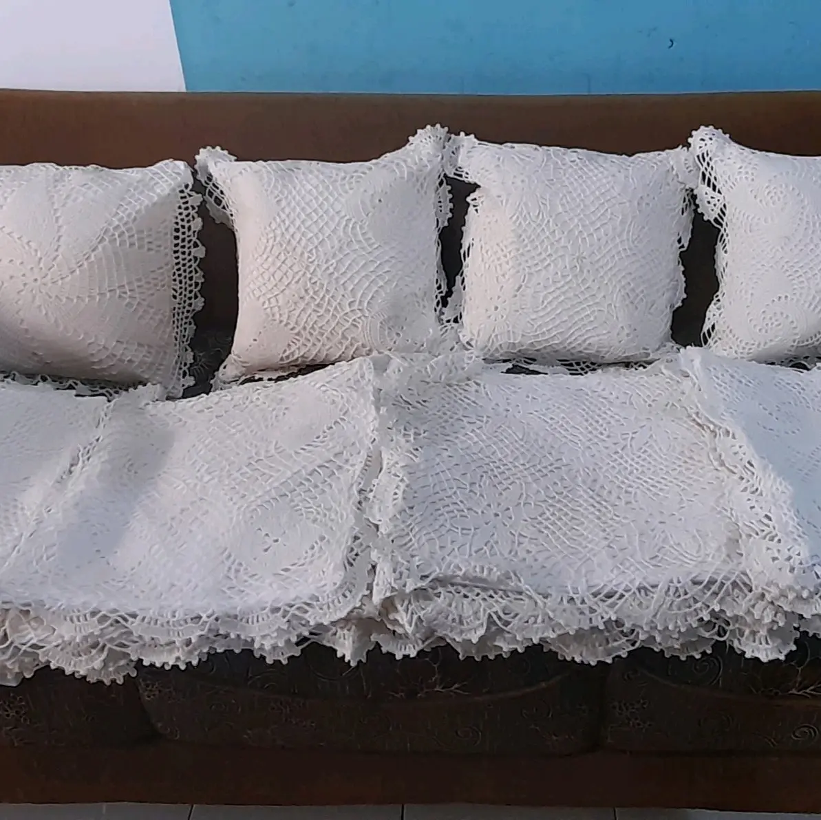 Sarung Bantal kursi Rajutan Handmade ukuran 40x40cm