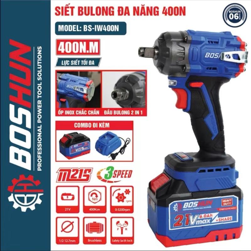Combo 2 máy Siết Bulong 400n.m + Máy cắt chính hãng Boshun + 1pin 15cell + sạc - Máy cắt có chống sốc đá và chống khởi động lại - chân pin phổ thông m21 - bảo hành 12 tháng 2