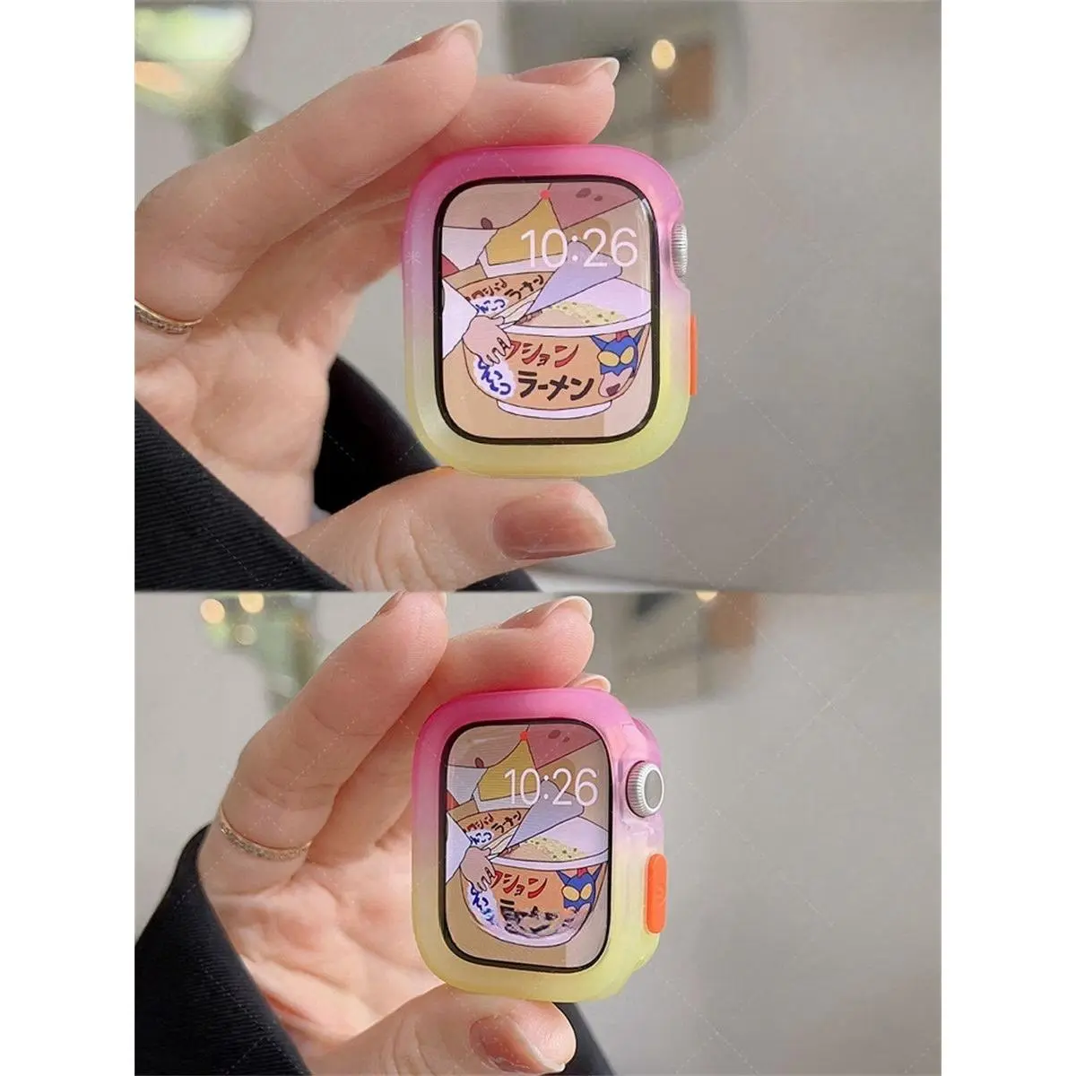 INS Applicable Applewatchs9 Silicone Frosted Contrast Color Protective Case Iwatch87654321 Gradient Case