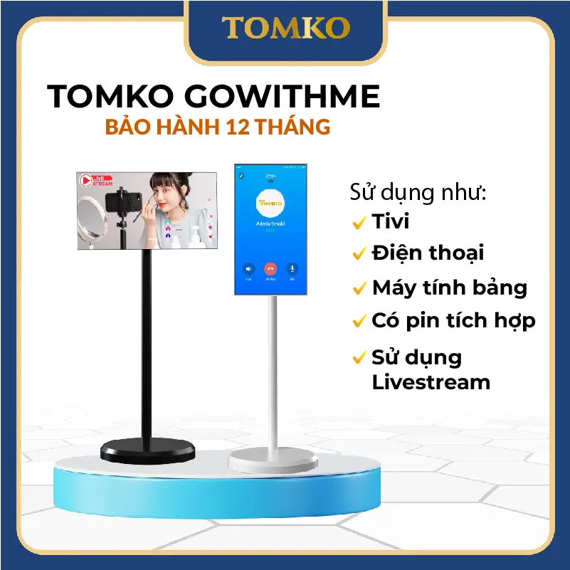 (Tặng chuột bay + hub) TOMKO GOWITHME - Màn hình cảm ứng thông minh 22inch có chân đế di động Máy Tính Bảng