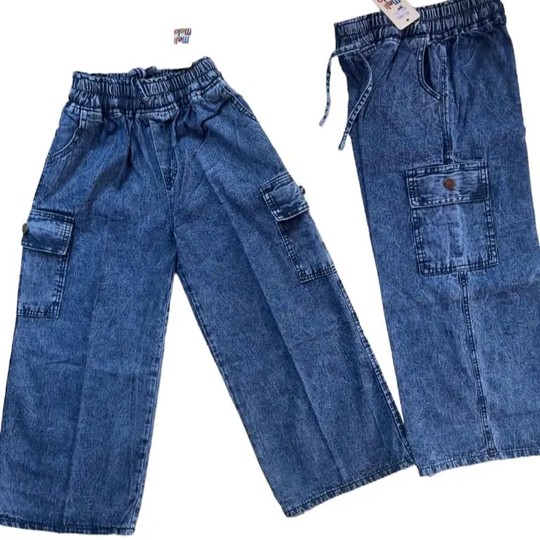 Celana kulot kargo jeans anak usia 7-13 th