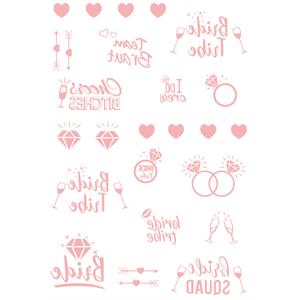 Gold temporary Tattoo Stickers waterproof Bachelorette Party Tattoo Stickers Team Bride to Be Bride Groom Wedding Gold Foil Stickers blush