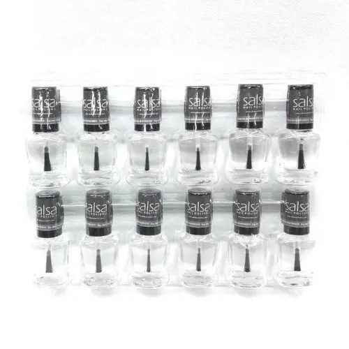 PAKET SALSA Kutek Set ISI 12 PCS Nail Polish Hitam Merah Bening Putih Susu Cat Kuku BPOM