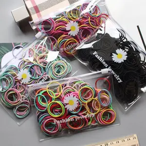 FREE POUCH - 100PCS IKATAN RAMBUT ANAK / IKAT RAMBUT KARET / IKAT RAMBUT ELASTIS GAYA KOREA