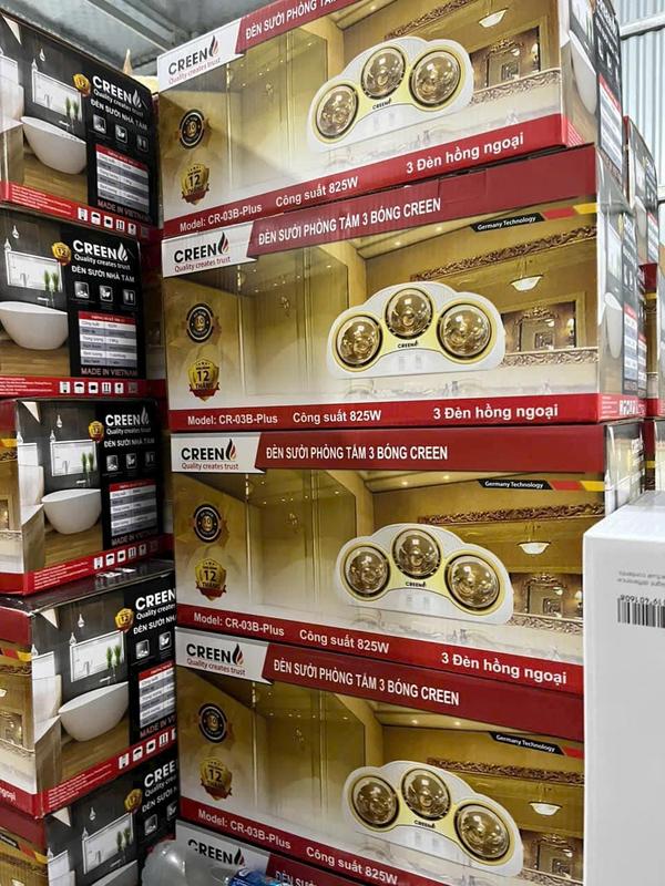 Đèn sưởi nhà tắm Creen - Máy sưởi ấm áp, công suất 550W-825W, 2-3 mức nhiệt, chống nước, chống chập điện, thiết kế hiện đại, 3 chế độ nhiệt tùy chỉnh 3