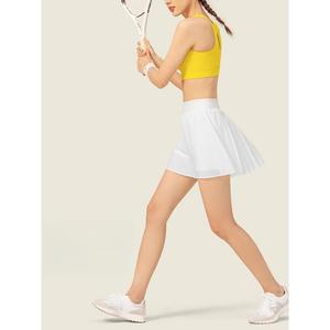 Skirt Olahraga Pinggang Tinggi, Untuk Wanita, Cepat Kering, Anti-Ride Up, Sesuai untuk Sukan Musim Panas, Berlari, Gim, Badminton dan Tenis