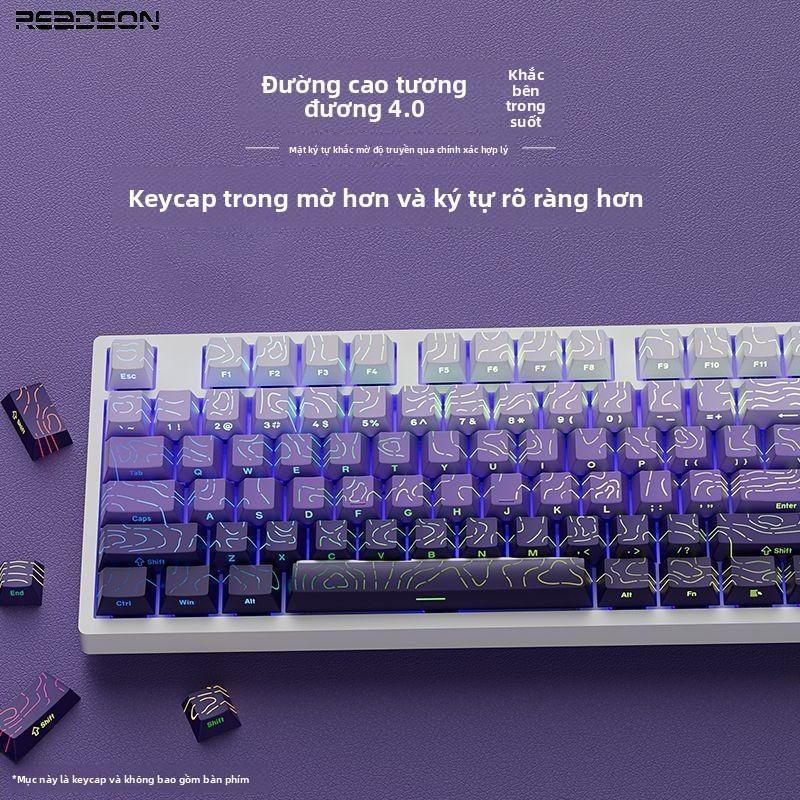  Keycap Bàn Phím Cơ Đường Viền 4.0 Màu Hoa Oải Hương Khắc Cạnh Chất Liệu PBT Mờ Chiều Cao Chính Hãng Tương Thích Với 87   98 