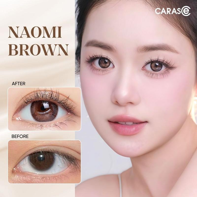Kính áp tròng khoá ẩm 12H 1 Tháng Màu Nâu Mật Ong CARASE, Lens cận SS NAOMI BROWN (1 bên mắt) Nữ Women