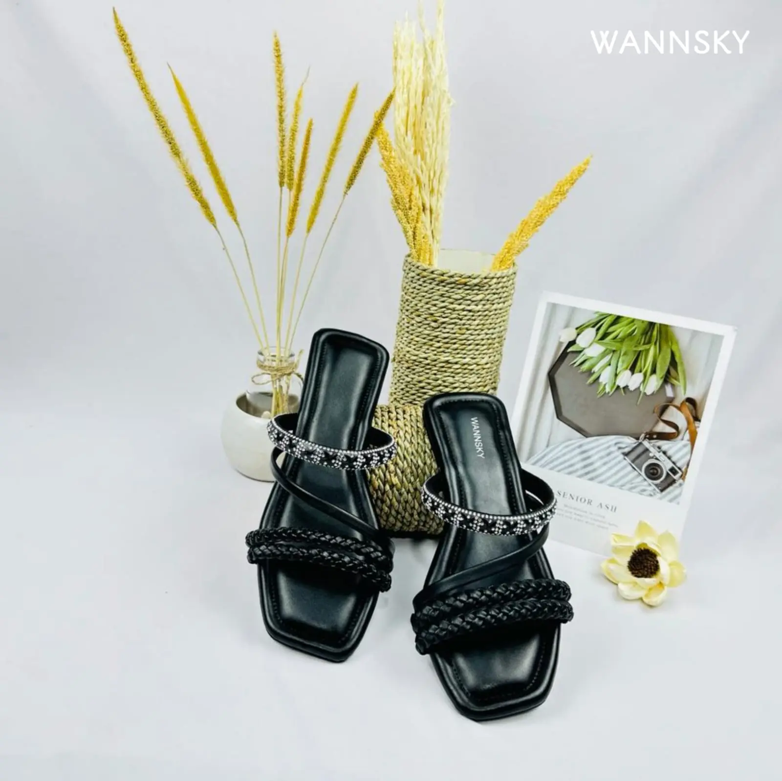 WANNSKY YUK - Sandal Flat || FREYA || Sandal Flat Wanita / Sandal Wanita Terbaru / Sandal Wanita Kekinian Karet