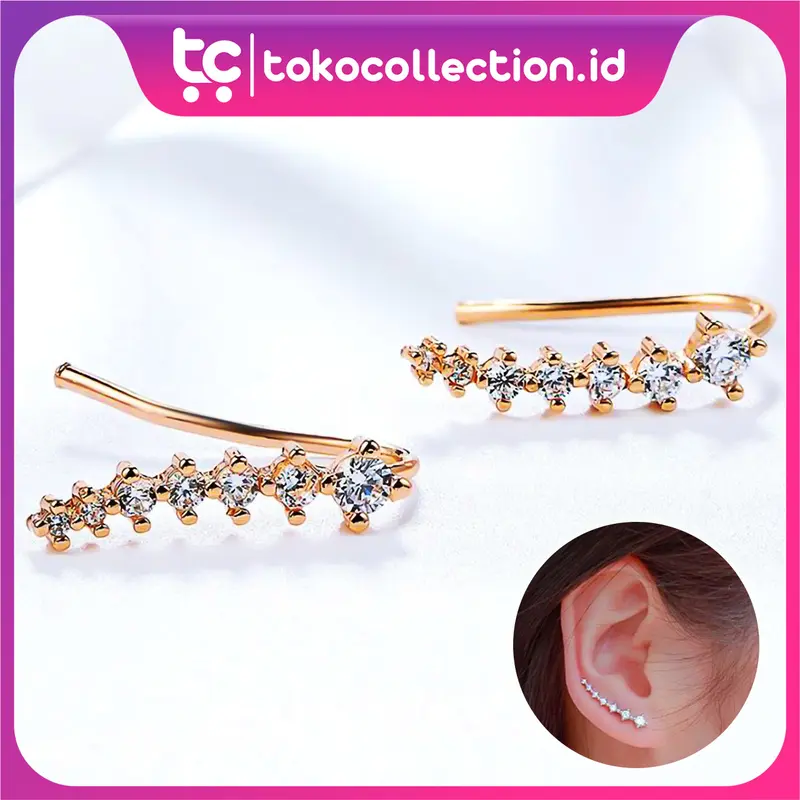 TC Anting Garis FA07 Comet Berlian Fashion Wanita Korea Aksesoris Murah A060 0