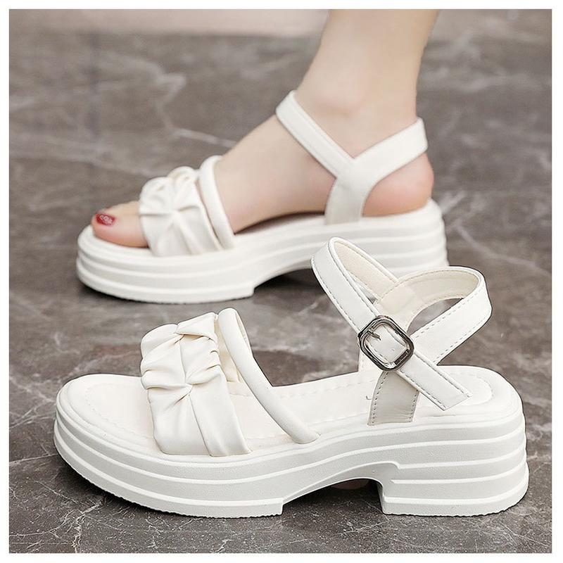 Giày Sandal Nữ WINDY Đế Bánh Mì Tôn Dáng Quai Nhún Bèo Phối Quai Chéo Basic SD-693-01 3