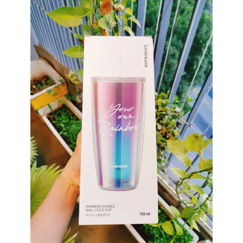 Ly Nhựa 2 Lớp Cách Nhiệt Kèm Ống Hút LocknLock HAP507 dung tích 750ml 1