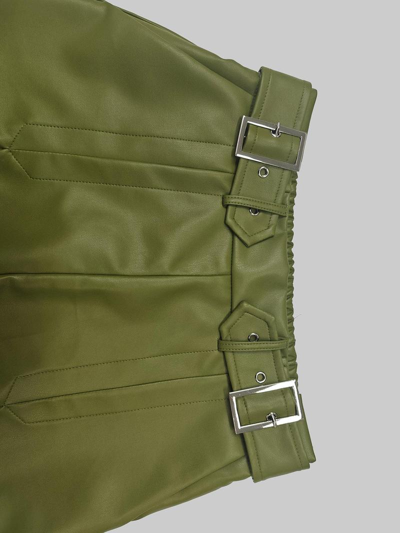 Product Introduction of Women's Solid Color Belted A Line Skirt, Fashion Casual Skirt for Daily Outdoor Wear, Ladies Bottoms for All Seasons 8