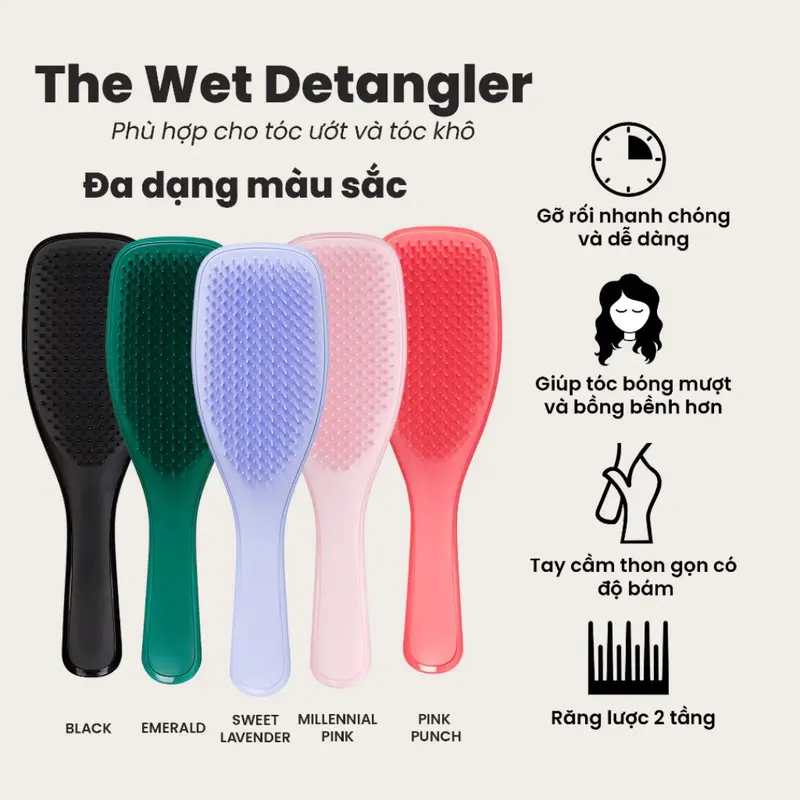 CHÍNH HÃNG - Lược gỡ rối Tangle Teezer, The Ultimate Detangler, gỡ rối tối ưu tóc thẳng, xoăn, chải được tóc ướt 1