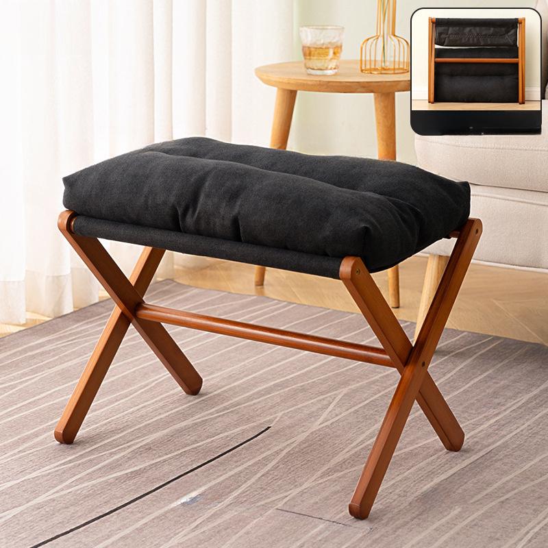 Multifunctional Folding Footstool, Suitable for Office Nap-Yellow Wood, No Power Supply Required 2