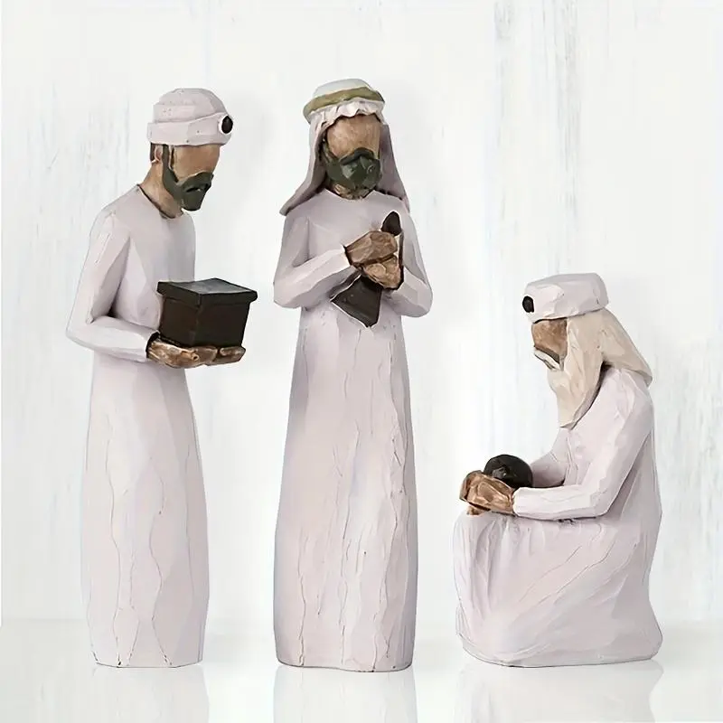 3pcs/set Wise Men Design Decorative Craft, Resin Desk Decoration, Creative Desktop Decor for Home Office Festival Party Gift, Gifts for Him, Gifts for Kids, Birthday Gift