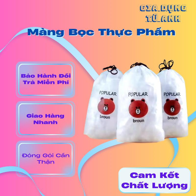 Combo 10 Túi Màng Bọc Thực Phẩm Chất Liệu PE, Túi Từ 90 -99 Chiếc, Màng Bọc Gấu Dai Co Giãn Bọc Đồ Ăn cuộn  màng