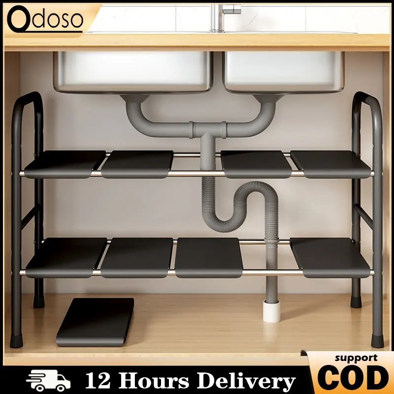 1/2 tier Adjustable Under Sink Organizer Kitchen Under the Sink Rack Expandable Shelf For Pans & Pots