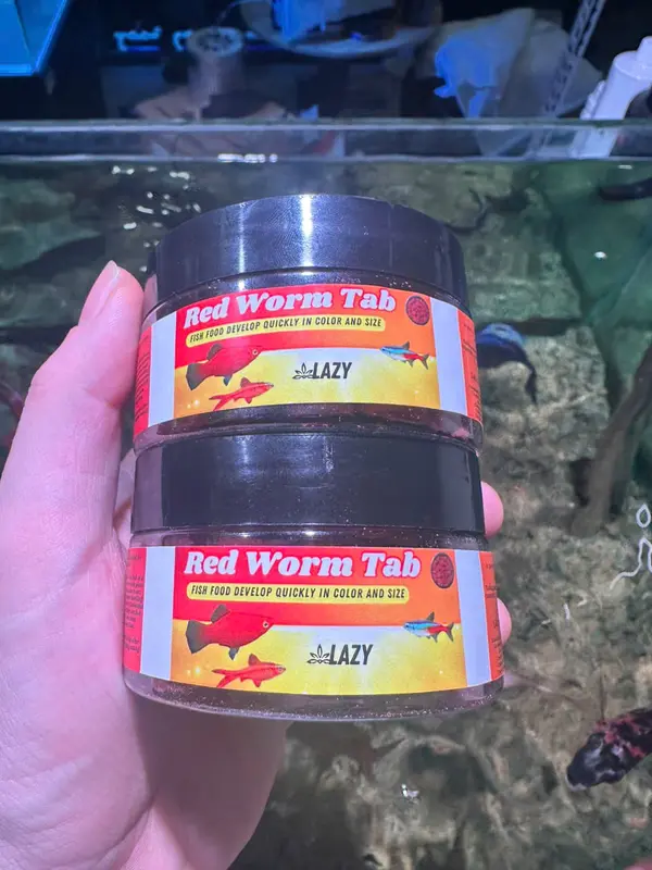 Lazy Red Worm  Thức ăn cám trùng huyết sâu đỏ giàu dinh dưỡng đạm cao kích thích cá lên màu tăng size nhanh cho cá cảnh (Viên dán) 3