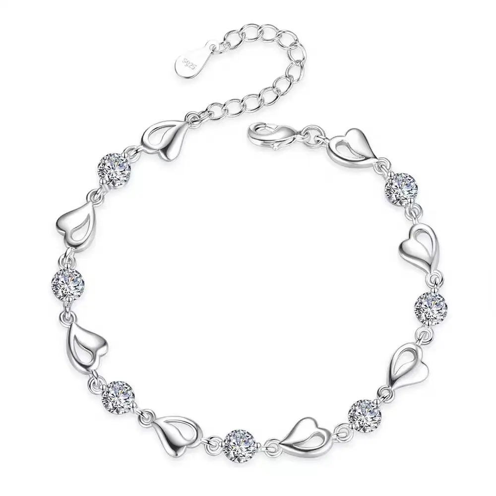 Ocean Heart Bracelet for Women - Pure Silver Trendy Luxurious and Minimalist Design