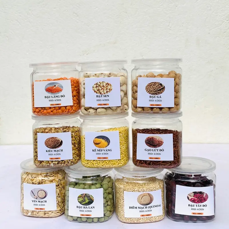 Set 15 hạt dinh dưỡng đóng hũ tặng kèm công thức nấu cháo Food 6