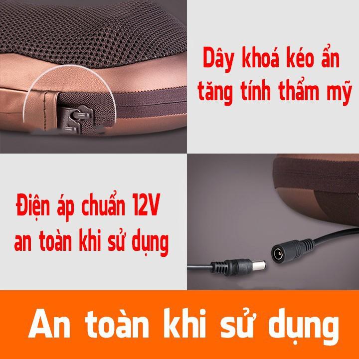 Product Introduction of Gối massage cổ vai gáy hồng ngoại 8 bi xoay 2 chiều, đảo chiều cao cấp công nghệ Nhật Bản 0