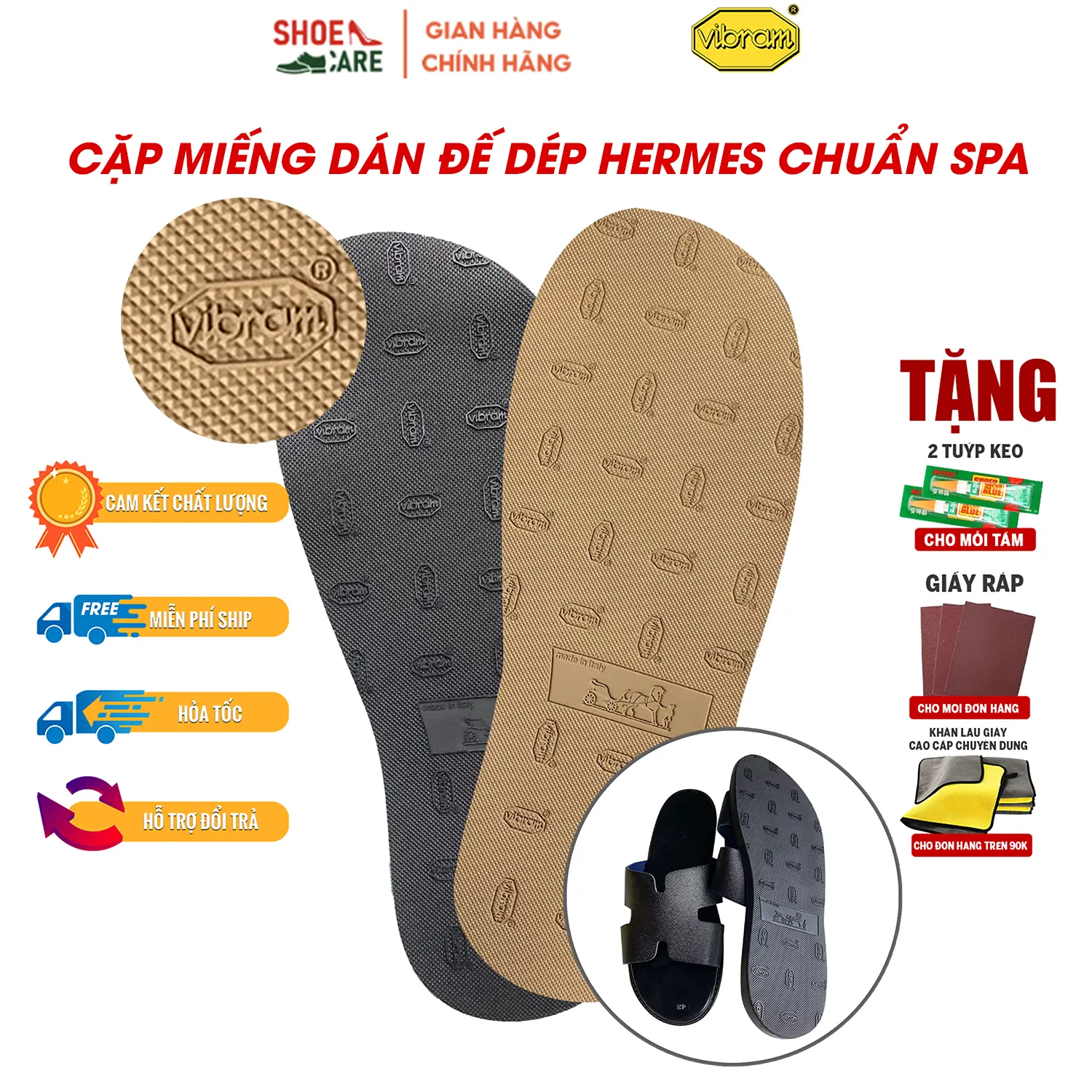 Cặp cao su dán đế dép cao cấp -Giảm tiếng kêu,chống trơn -Tặng 2 tuýp keo và giấy ráp (FREE SHIP)