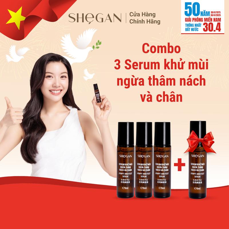 (MUA 3 TẶNG 1) Combo 3 Chai Serum Khử Mùi Ngừa Thâm Nách Và Chân SHeGAN - Khử Mùi, Ngăn mùi Mồ Hôi, Dưỡng Ẩm Vùng Da Dưới Cánh Tay, Phù Hợp Cho Mọi Loại Da