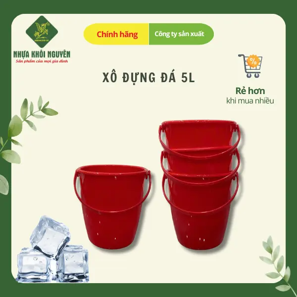 (KN15) Xô tròn đựng nước, đá nhựa PP chính phẩm Khôi Nguyên 1