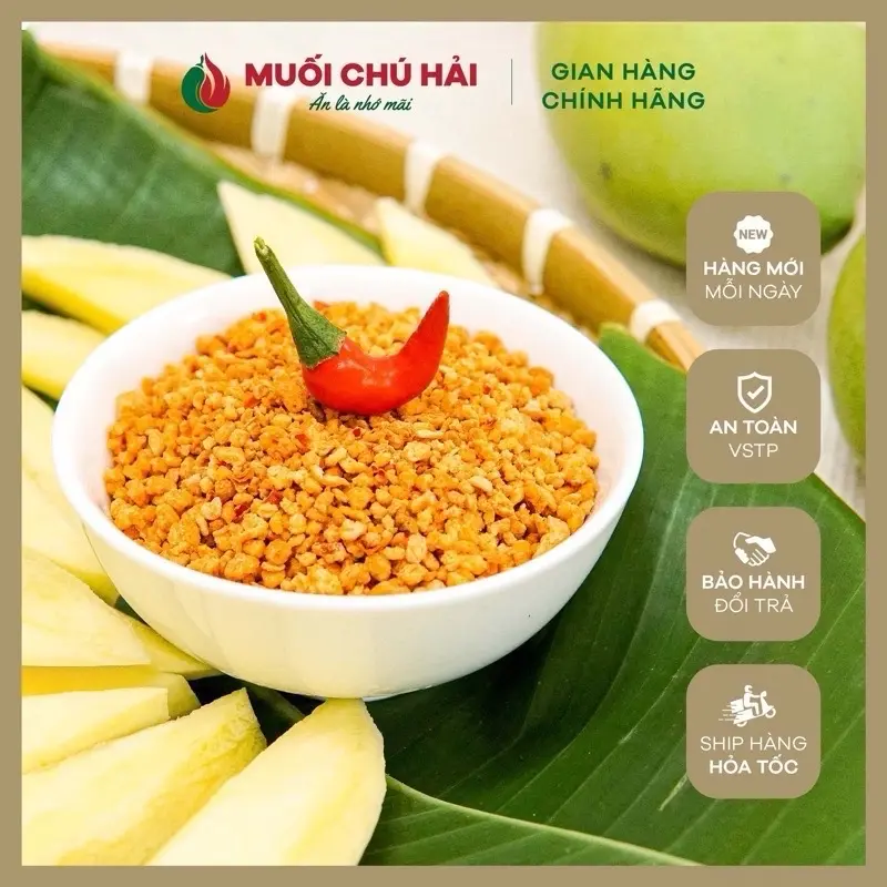 350G MUỐI TỎI ỚT SIÊU CAY Chú Hải - Đặc Sản Tây Ninh (Ăn Chay Được) - Size M Gia Vị 1