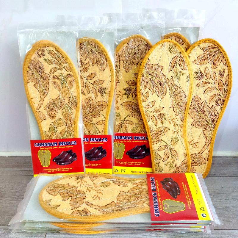 (Combo 10 Đôi)Lót Quế, Lót Khử Mùi Hương Quế, Lót Giày Nam Chống Hôi Chân, Miếng Lót Giày Hoa văn thổ cẩm.