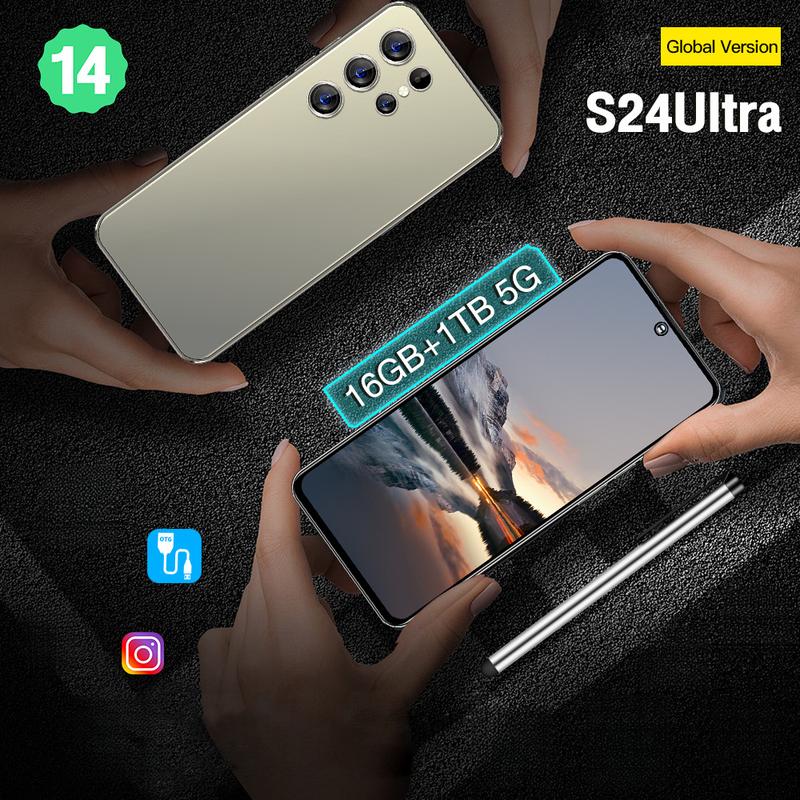 New s24ultra mobile phone Full HD screen smartphone, Android smartphone 5G mobile phone 1