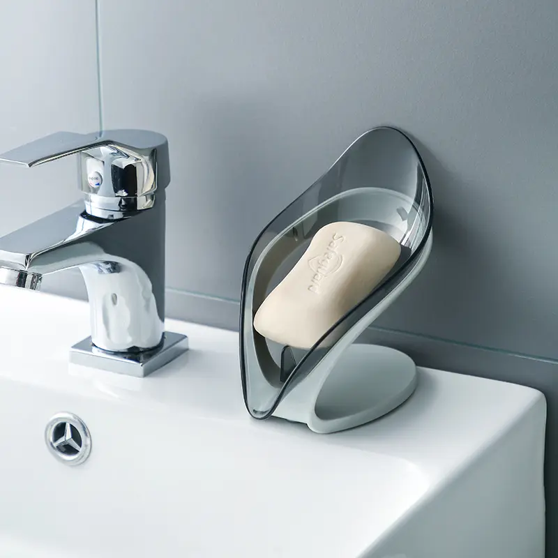 Hộp Xà Phòng Hình Lá, Không Đục Lỗ, Cho Phòng Tắm Gia Đình, Cốc Hút, Giá Để Đồ, Hộp Xà Phòng Ráo Nước, Thích Hợp Cho Phòng Tắm 0