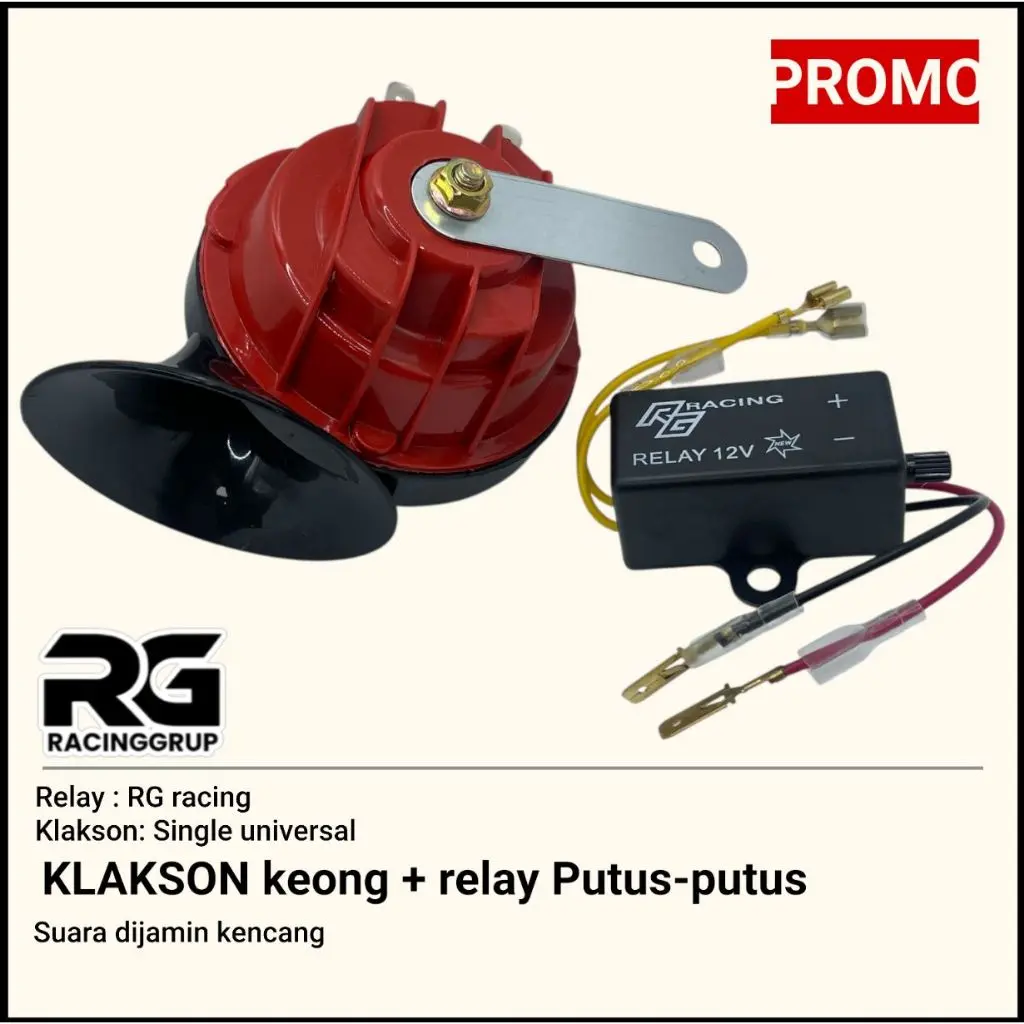 Master619 Paket Klakson KEONG Bebek & Matic 12 Volt Horn Universal Plus Modul Relay Klakson Putus Putus 12v RG racing