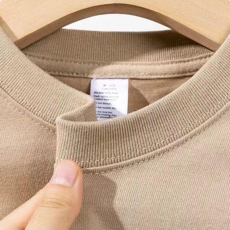 100% Cotton Nam Cổ Tròn Ngắn Tay Áo Thun Thường Ngày Cơ Bản Hàng Đầu Menswear Nâu 3