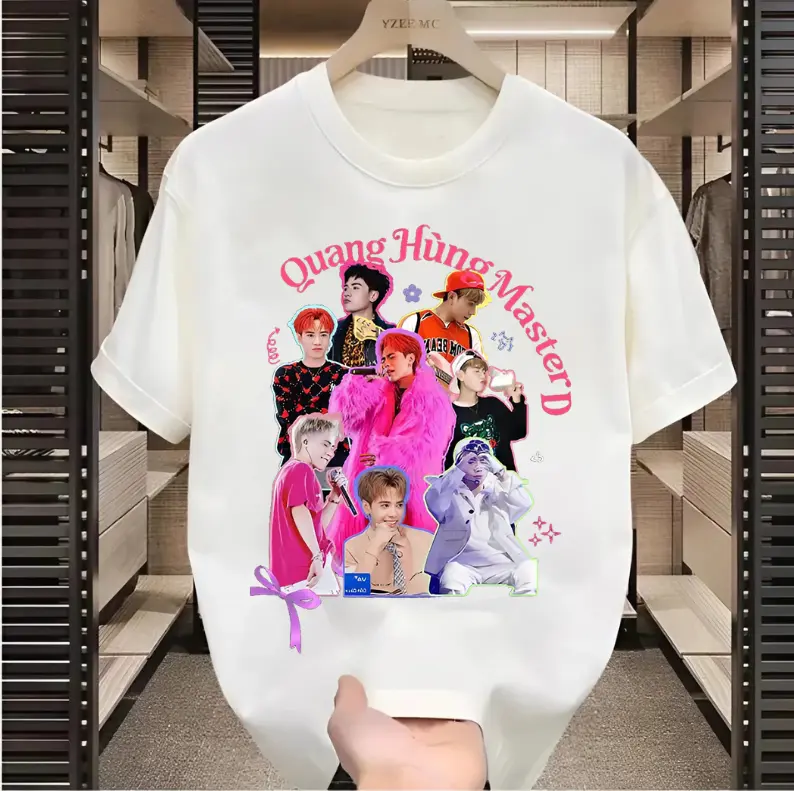 Áo thun ROSE SHOP, Áo thun in hình ATSH QUANG HÙNG MASTERD DÀNH CHO FAN MUZIK HOTTREND 2025 - Chất vải cotton co dãn 2 chiều 220 gsm, mát mẻ thông thoáng, siêu mịn siêu mát - Top, Cổ Tròn, Unisex